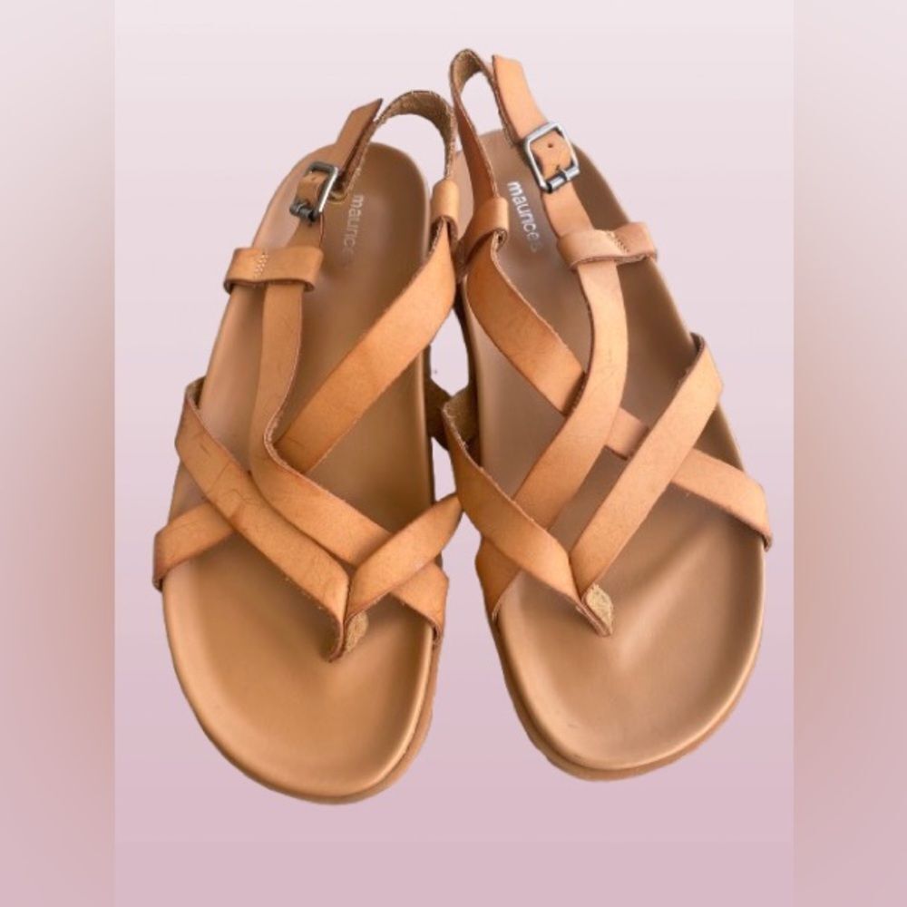 Maurices Comfort Strappy Leather Sandals Size 8.5